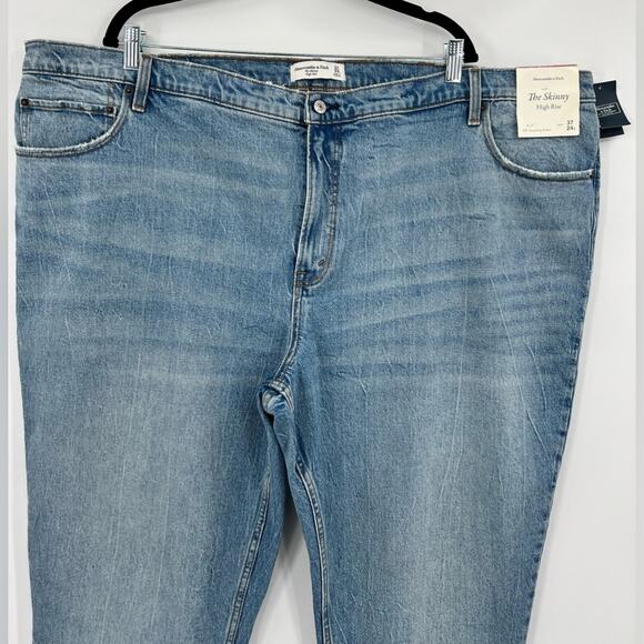 🆕 NWT Abercrombie & Fitch The Skinny High Rise Jeans Plus Size 37 X 24 Long - Picture 8 of 15